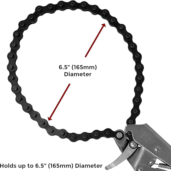 Strong Hand Tools - VAL-PFC1024 , Locking Chain Pliers, Removable 24″ Chain, Holds Up To 6.5" Diameter Pipes, Unique Easy Open Crank Handle, Quick Release Trigger, PFC1024