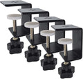 4 Pack Heavy Duty C Clamp & Desk Clamp | Wide Jaw Metal Woodworking Clamps, Adjustable Shelf Clamps for Desk Extension/Panel Work (Sturdy Multi-Purpose Clamping Tool)
