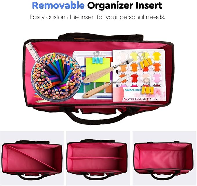ZKOO Craft Organizer Tote Bag, Portable Art Supply Storage Caddy - Image 4