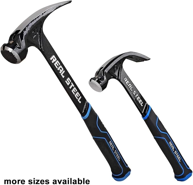 Real Steel 21 Oz One Piece Forged Milled Face Framing Hammer with Rip Claw 0517, Black