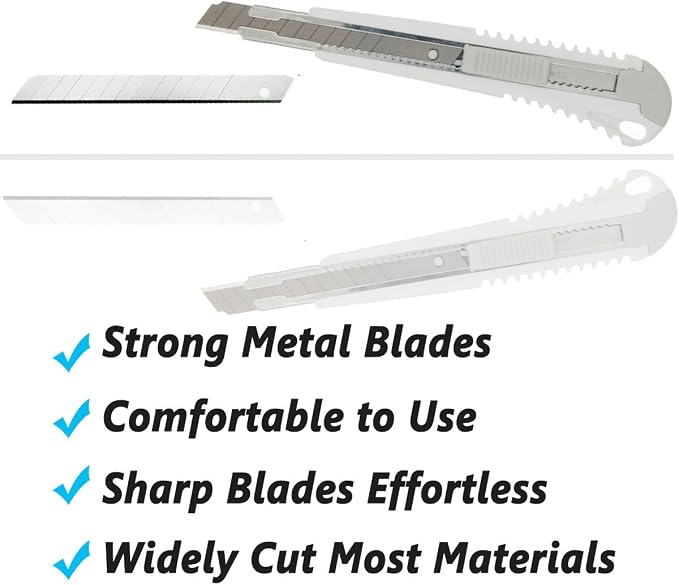 9mm Snap Off Utility Knife 3 Pack High Hardness Retractable Box Cutters - Image 4