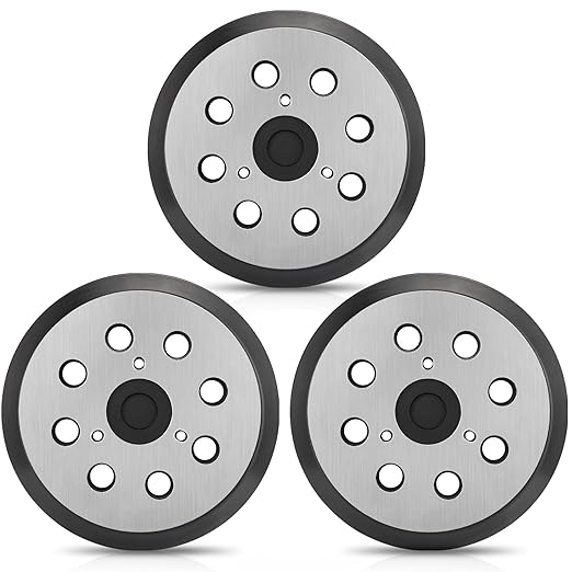 5" 8 Hole Hook & Loop Metal Orbital Sander Replacement Pads Compatible with Makita Sander BO5010 BO5030K BO5031K BO5041K, 3 Pack