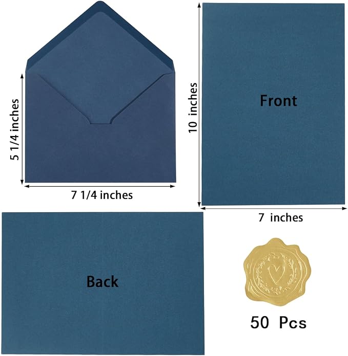50 Pack Navy Blue A7 Envelopes - Image 2