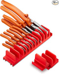 12 PCS Plier Organizer for Toolbox & Tool Drawer, Magnetic Plier Holders, Modular Tool Box Organizers for Professional Mechanics, Technicians (Red)