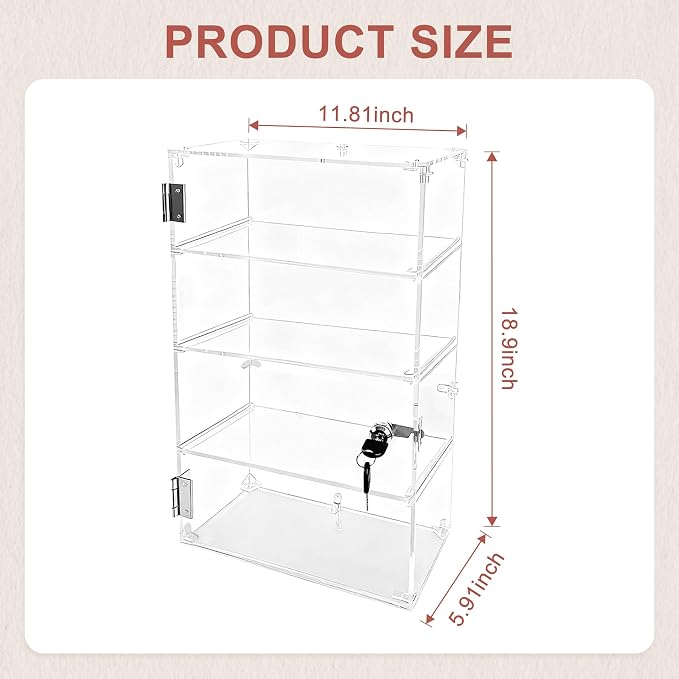 4 Tier Clear Acrylic Display Case - Image 2