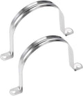 2 Pcs 6inch Rigid Pipe Strap,Two Hole Stainless Steel Strap U Bracket, Widened Tube Strap Tension Clip Assortment Kit Heavy Duty Pipe Clamp（160mm）