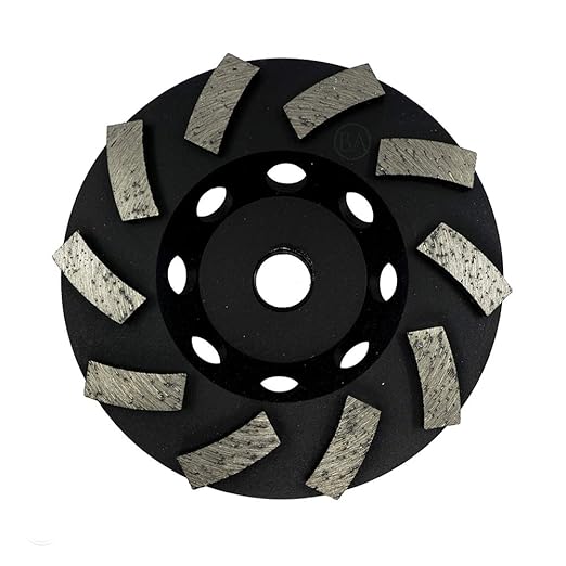 Benchmark Abrasives 4 Inch Grinder Wheels Threaded Swirly Turbo Diamond Cup Wheel with 5/8"-11 Arbor Hole for Masonry, Natural Stone, Concrete Grinding Wheel - Angle Grinder Attachments (4”)