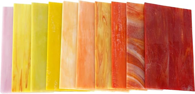 Lanyani 10 Sheets Variety Stained Glass Sheets Pack, 4 x 6 inch Large Cathedral - Image 9