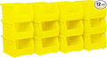 Akro-Mils 30237 AkroBins Plastic Storage Bins, Space-Saving Stackable Bins for Garage, Pantry, Craft Organization, 9-" x 6-" x 5-", Yellow, 12-Pack