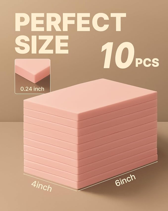 Rubber Linoleum Blocks for Printmaking: 10Pcs 4" x 6" Stamp Carving Kit - Image 3