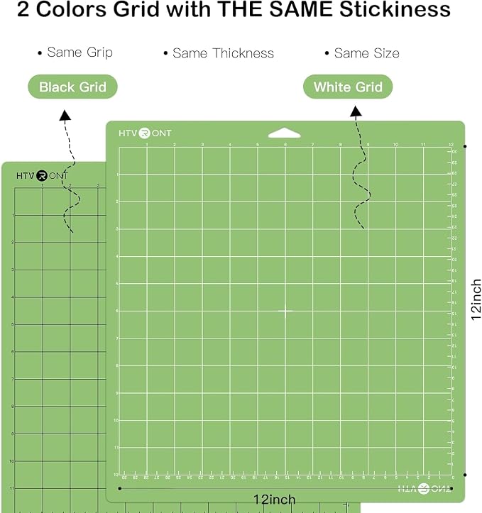 HTVRONT Cutting Mats 12"x12", 4-Grip Variety Compatible - Image 6