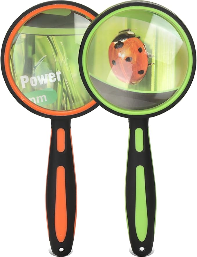 Ocim 2 Pack Magnifying Glass, 75mm 10X Handheld Shatterproof Magnifier Lens by Ocim