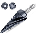 𝗠𝗔𝗖𝗫𝗖𝗢𝗜𝗣 𝗙𝗼𝘂𝗿 𝗦𝗽𝗿𝗶𝗮𝗹 𝗙𝗹𝘂𝘁𝗲 M35 Cobalt Step Drill Bit, 1/4"-3/4" Ultra 𝗧𝗶𝗔𝗜𝗡 Coated, 1/4" Hex Shank Drill Bit for Metal, Stainless Steel, Aluminum, Copper, Wood, PVC