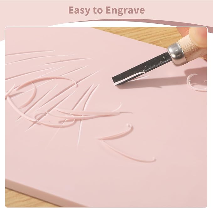 8 Pack 4"x6" Pale Pink Linoleum Blocks - Image 4