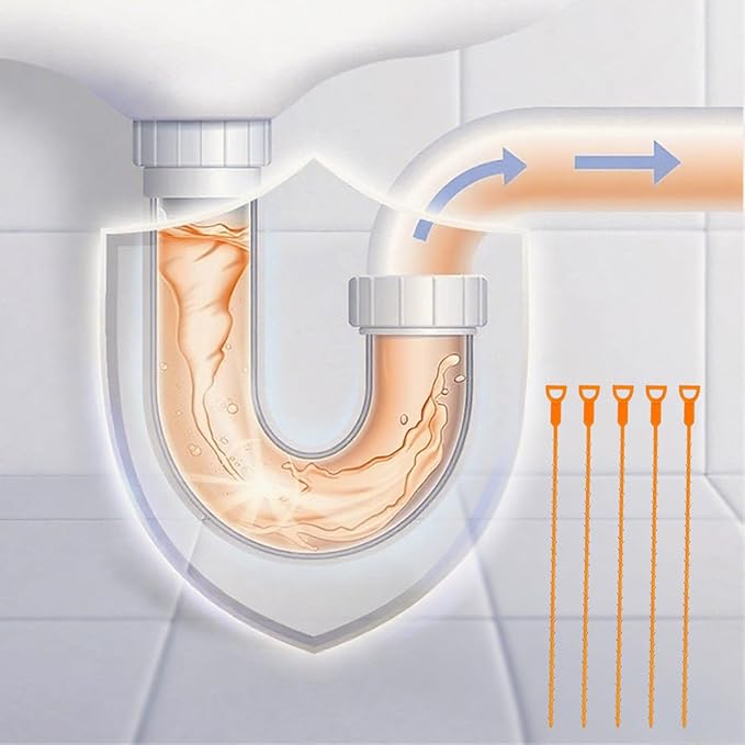 5 Pack 25 Inch Drain Snake, 2025 New Clog Remover, Flexible Hair Removal Tool for Bathroom and Kitchen, Durable Pipe Cleaning Tool for Homeowners (5 Pack)
