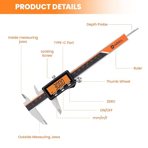 HARDELL 6" Rechargeable Digital Caliper - Image 8