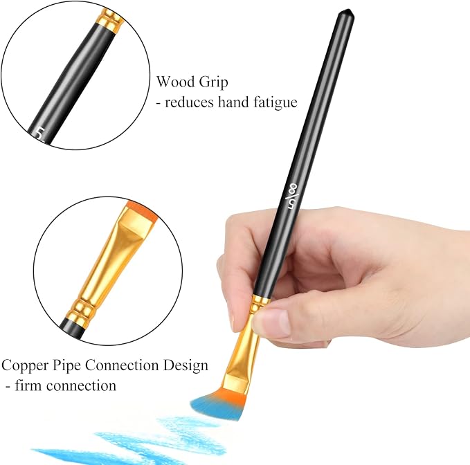 40 Pcs Paint Brushes, Acrylic Painting Brush Set, Watercolor Brushes, Acrylic - Image 3
