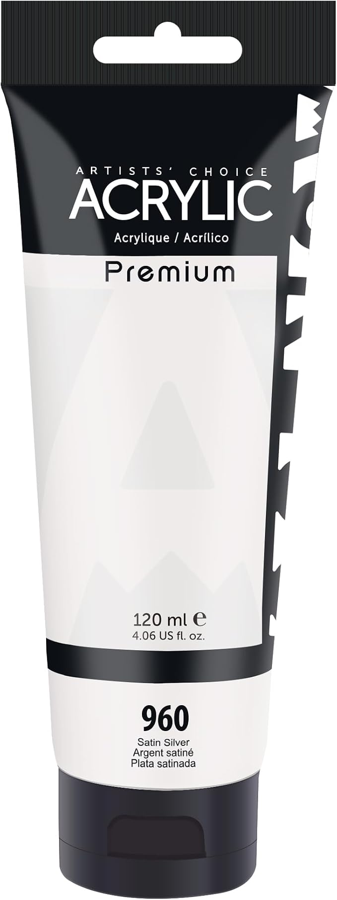 AUREUO Satin Silver Acrylic Paint, 4 Fl Oz / 120ml Single Tube, Metallic Art by AUREUO