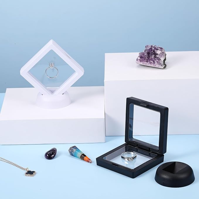 60 Pcs 3D Floating Display Case PE Film Jewelry Storage Box Coins Display Frame - Image 5
