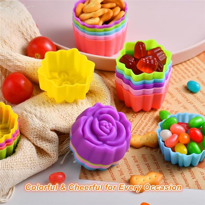 Reusable Silicone Baking Cups, 2 Inch Mini Size Silicone Cupcake Liners - Image 5