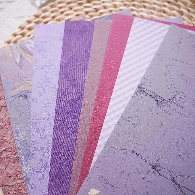 15Pcs Handmade Scrapbook Art Paper Craft Textured Colorful A5 sheet Mesh - Image 3