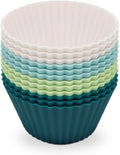 Large Silicone Baking Muffin Cups, 12 Pack Reusable Cupcake Liners Jumbo Size by SAWNZC
