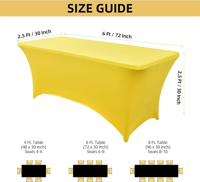 2-Pack 6ft Spandex Table Covers - Image 4