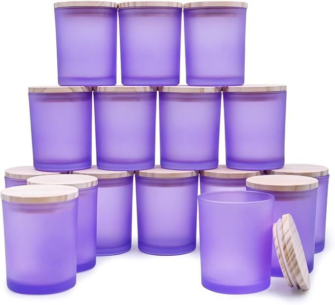 SHOWIN Thick Candle Jars for Making Candles 16 Pcs, 7 OZ Empty Jars by Showin