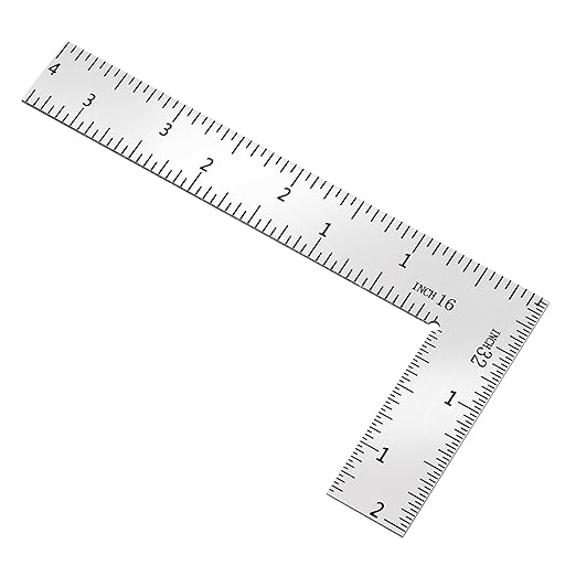 Mini L Shaped Ruler Measuring Tool 2 inch by 4 inch Square Framing Ruler 90 Degree Square L Rulers Framing Rulers Measuring Tools for Engineers Carpenter