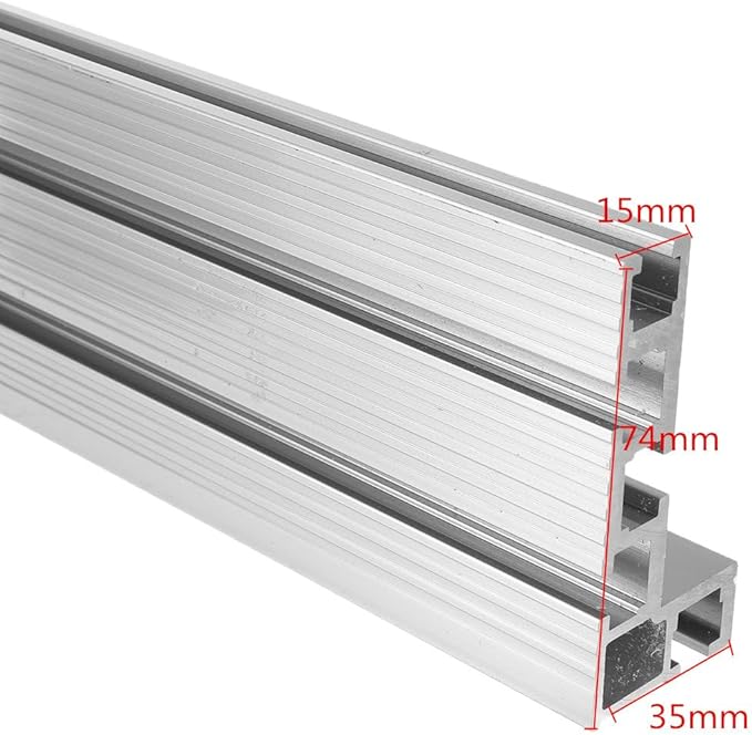 400-1200mm Miter Gauge Fence 75 Type T-Slot Aluminium Woodworking Fence Backet Table Saw Woodworking Workbench DIY Modification for Woodworking Tool