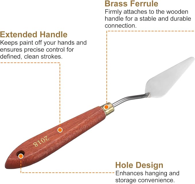 HARFINGTON Palette Knife Painting Tool 2.36" x 0.98" Stainless Steel Teardrop - Image 5