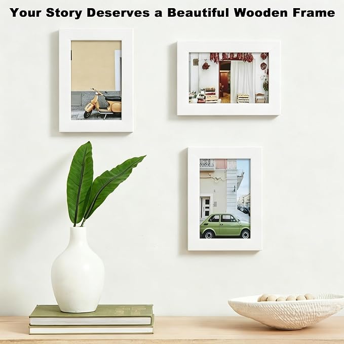 RPJC 4x6 Picture Frames Made of Solid Wood High Definition Glass - Image 4