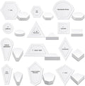 Cinnvoice 612 Pcs Patchwork Paper EPP English Piecing Supplies 12 Shapes by Cinnvoice