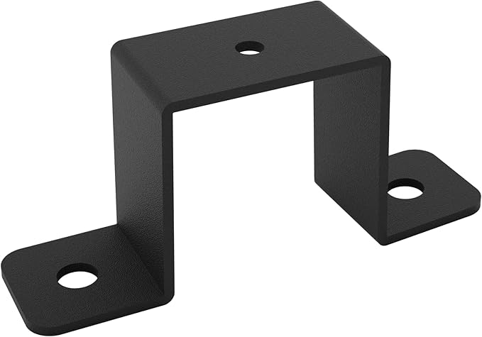 4Pcs Black Strap Heavy Duty Wood Deck Fence Tie for 1.5"x1.5" Post U-Shaped Pipe Clamp Bracket Gazebo Mounting Brackets