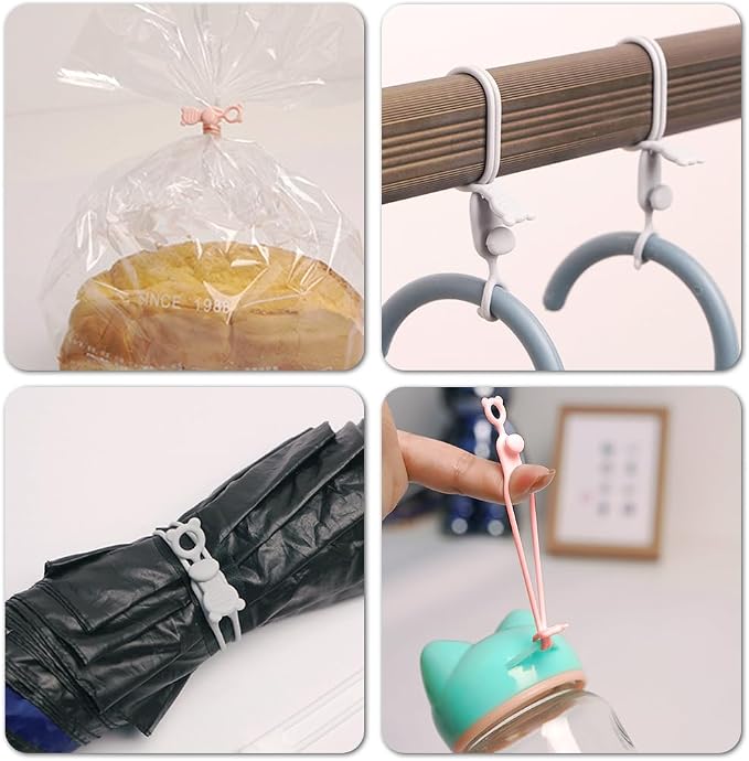 20Pcs Silicone Cable Ties, Reusable Cord management Organizer, High-elasticity - Image 6
