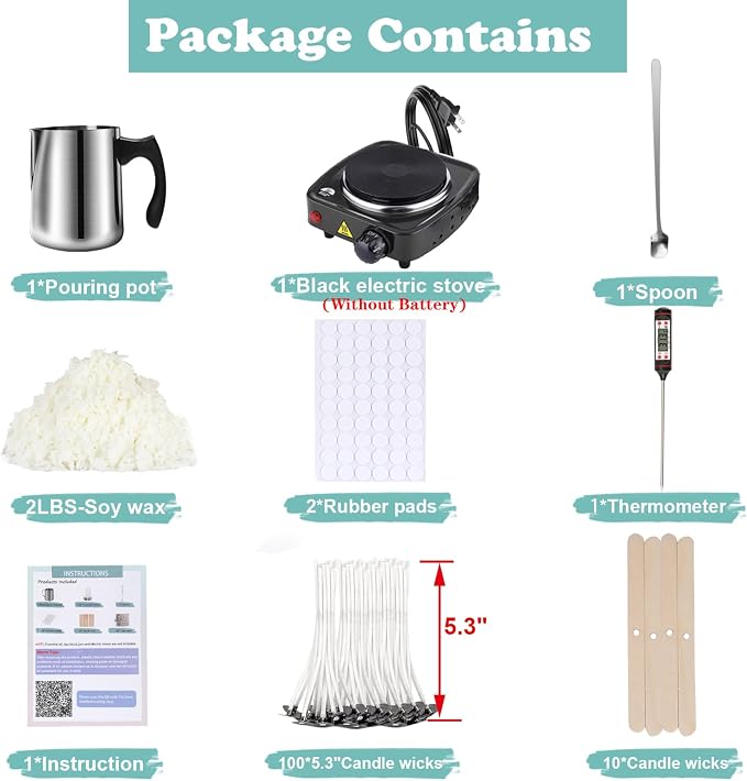 Soy Wax Candle Making Kit Supplies - Image 2