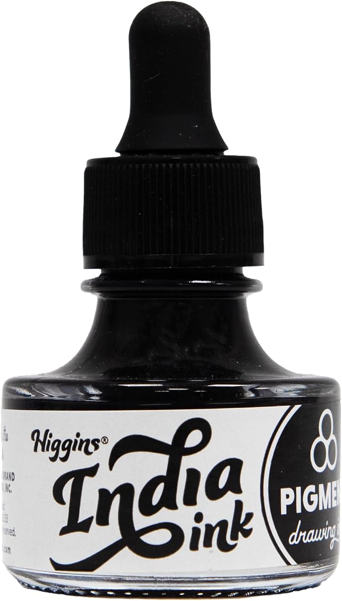 Higgins Black India Pigmented Drawing Ink by Higgins