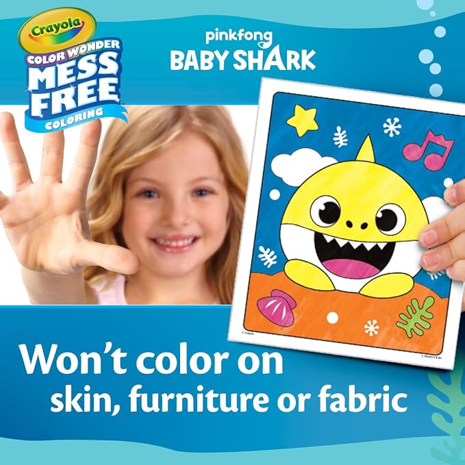 Crayola Baby Shark Color Wonder Pages, Mess Free Coloring - Image 5