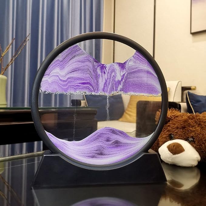 Arthink Moving Sand Art Picture in Motion Round Glass 3D Deep Sea Landscape - Image 2