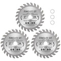 3 Inch TCT Circular Saw Blade 24 Teeth for Wood, Plastic, PCV, Acrylic, Plywood, 7/16'' Arbor, Supplied with 3/8" Bushing (3Pcs)