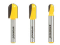 YONICO Round Nose Core Box Router Bit Set 3 Bit 1/4-Inch Shank 14361q