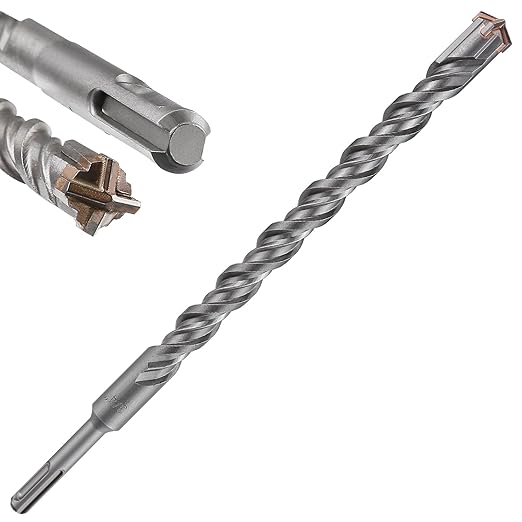 Concrete Drill Bit lengthening 1pcs 3/4" X 12"-10" Cross-Type Double Thread Carbide Material Suitable for Concrete, Brick, Cement Walls, Stone, Extra Long Hammer Drill Bits for Concrete