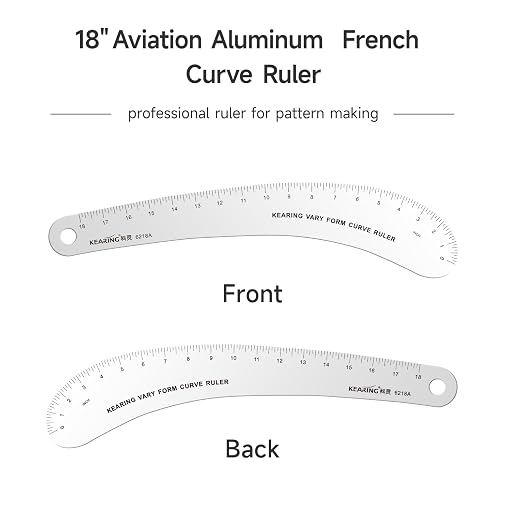 KEARING 24" Aviation Aluminum Hip Curve Ruler Dual Sided Scales Sewing Tool | - Image 3