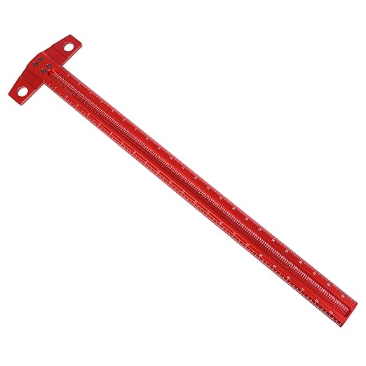Vicrays T Square Woodworking Ruler - 24 Inch Precision Wood Working Tsquare Rule - Aluminum Alloy Carpenter Work Tool for Crafting, Marking, Layout, Scriber and Measuring