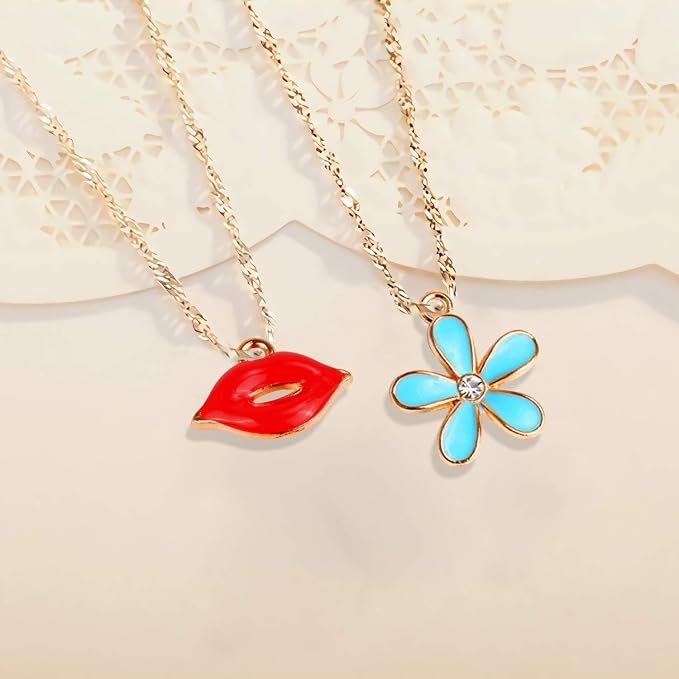 SANNIX 170Pcs Jewelry Making Charms Assorted Gold Plated Enamel Necklace - Image 7