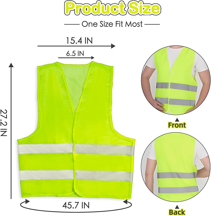 36 Pack High Visibility Safety Vest Bulk Reflective Mesh Security Vest with Silver Strip for Men Women