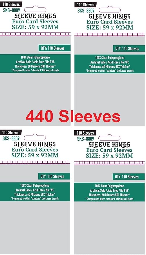 Sleeve Kings Euro Card Sleeves 59 X 92 mm by SleeveKings