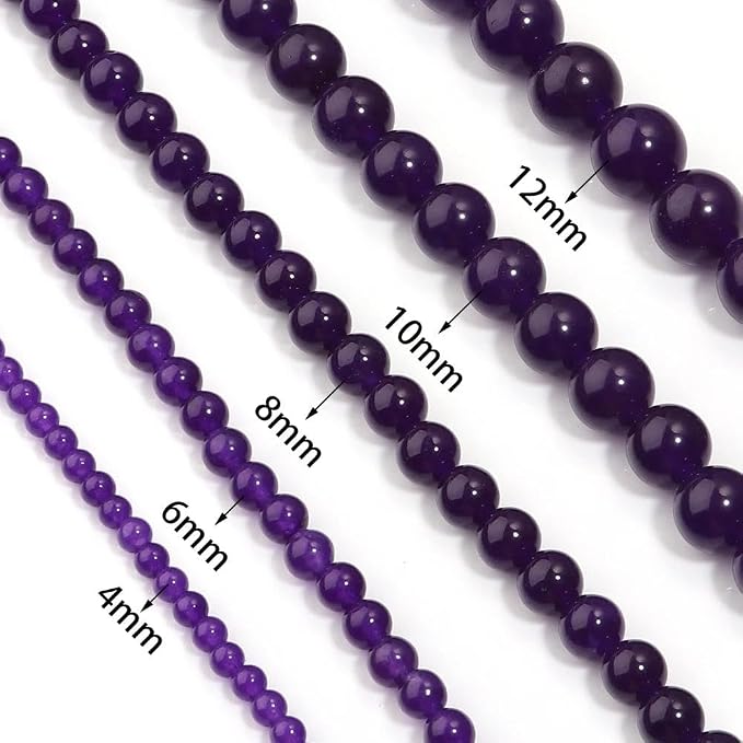 Zenkeeper 108Pcs Purple Natural Stones Chalcedony Beads Spacer Loose Beads Bulk - Image 2