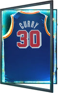 Jersey Frame Display Case with LED, Sports Jersey Frame Lockable Shadow Box by Zmiky