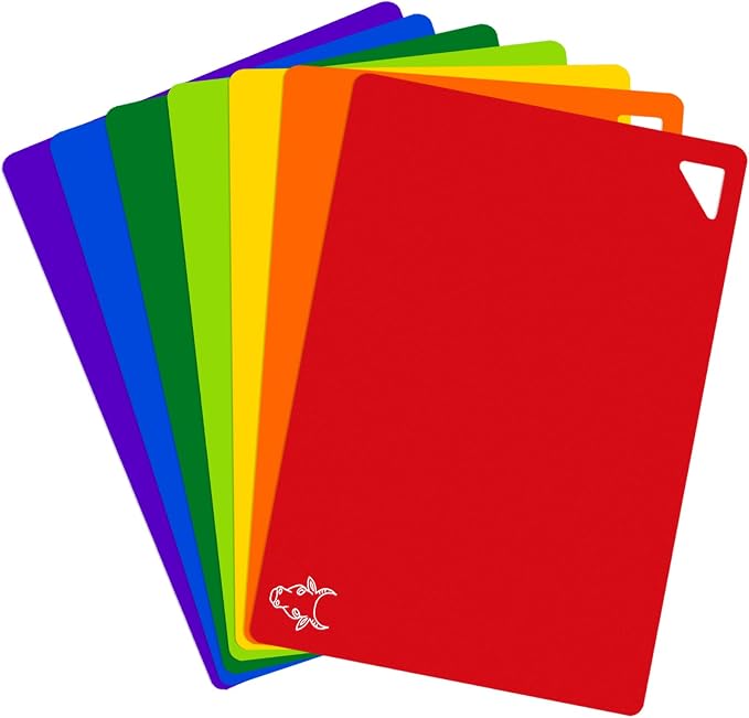 7 Pieces Plastic Flexible Cutting Boards by CHEODIN